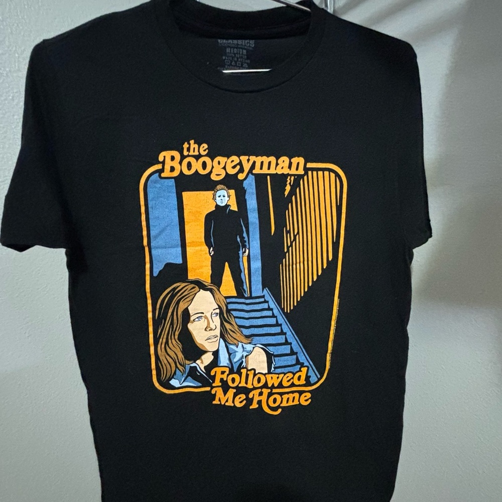 Size Medium The Boogeyman Followed Me Home Black Graphic T-Shirt
